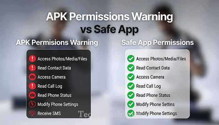 Vedu App APK permissions compared to safe Android app permissions