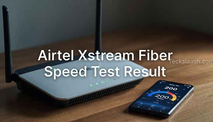 Airtel Xstream Fiber speed test showing 200 Mbps result