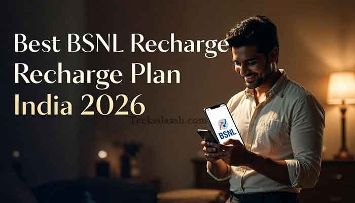 Person checking BSNL recharge plan on smartphone in India