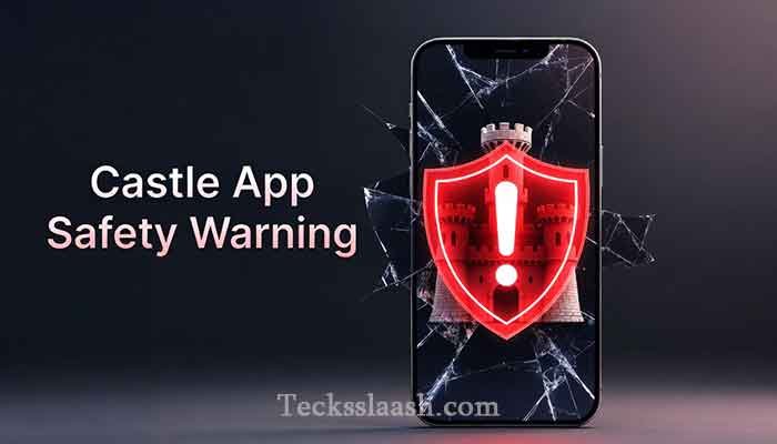 Castle App is harmful — warning sign on smartphone screen.