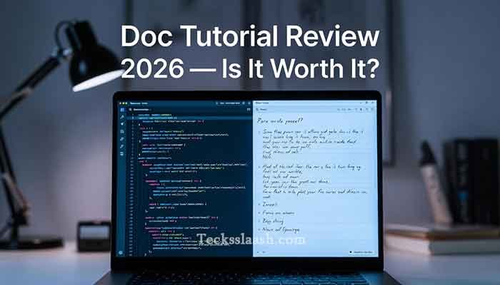 Doc Tutorial review showing the documentation editor interface with notes and code blocks