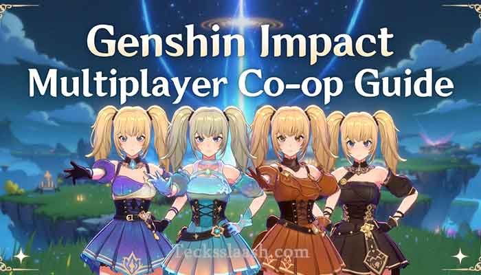 Genshin Impact Multiplayer: How to Play With Friends (2026) 1 Genshin Impact multiplayer co-op mode with four players exploring together