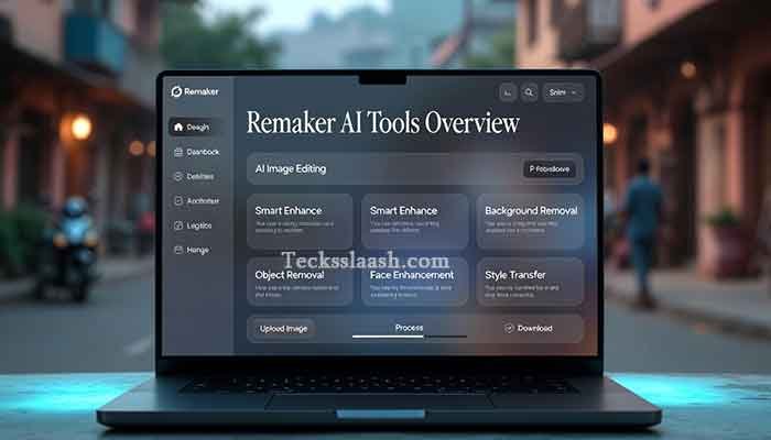 Remaker AI: Best Free AI Tools You Should Try Today 3 Remaker AI free tools dashboard on laptop screen