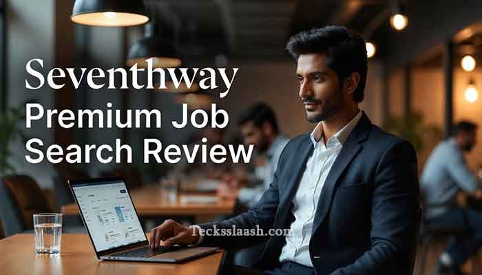 Seventhway Review: Find Premium Jobs Now (Honest Look) 7 Professional using Seventhway to find premium jobs now on a laptop