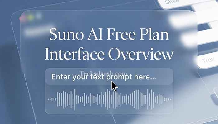 Suno AI free plan dashboard showing music generation prompt and credits