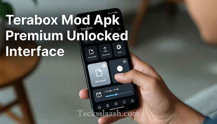 Terabox Mod Apk premium unlocked cloud storage interface on Android phone