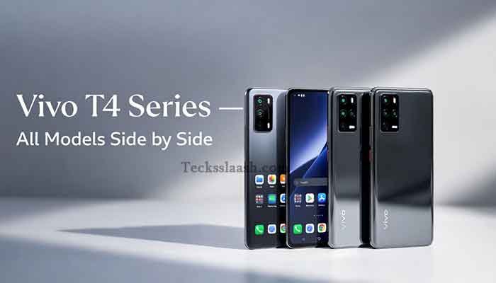 Vivo T4 series comparison — T4 Lite, T4 5G, T4 Pro, T4 Ultra side by side