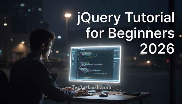 jquery tutorial for beginners with code example on screen